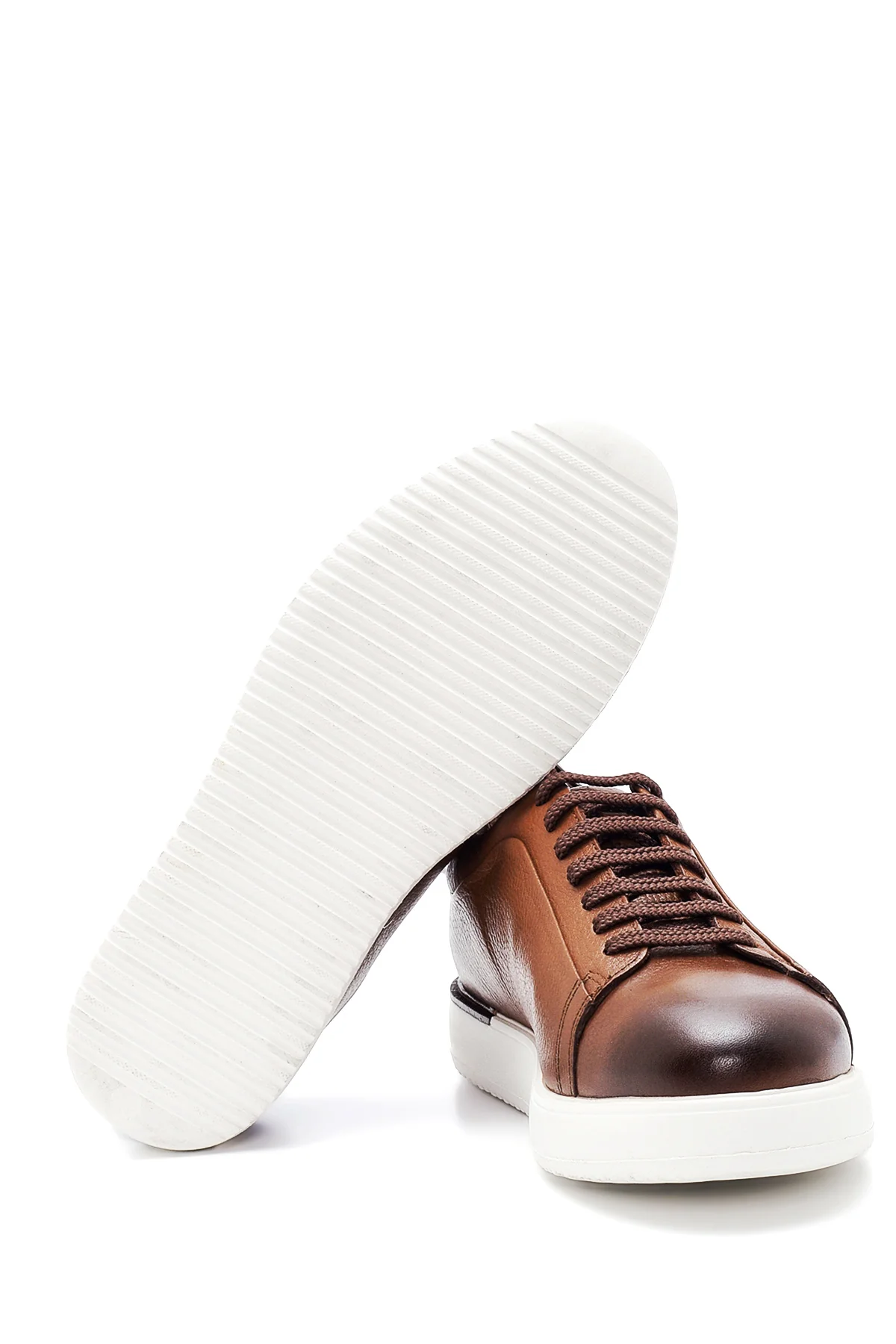 Erkek Taba Deri Sneaker - Image 4