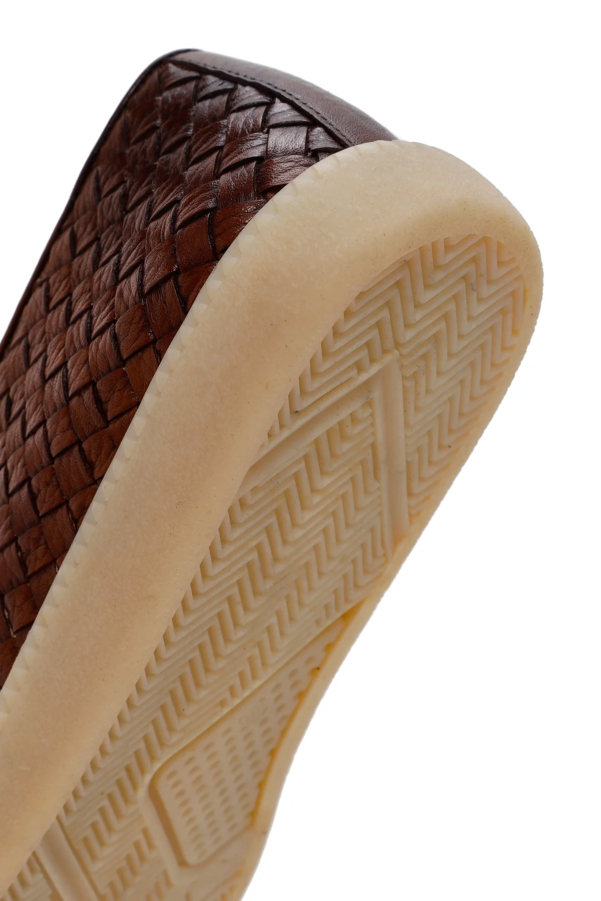 Erkek Taba Örgü Deri Casual Loafer - Image 10