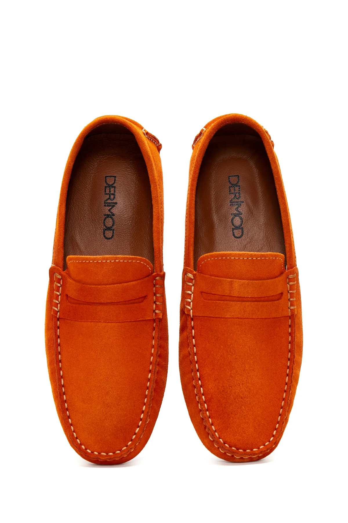 Erkek Turuncu Süet Deri Loafer - Image 6
