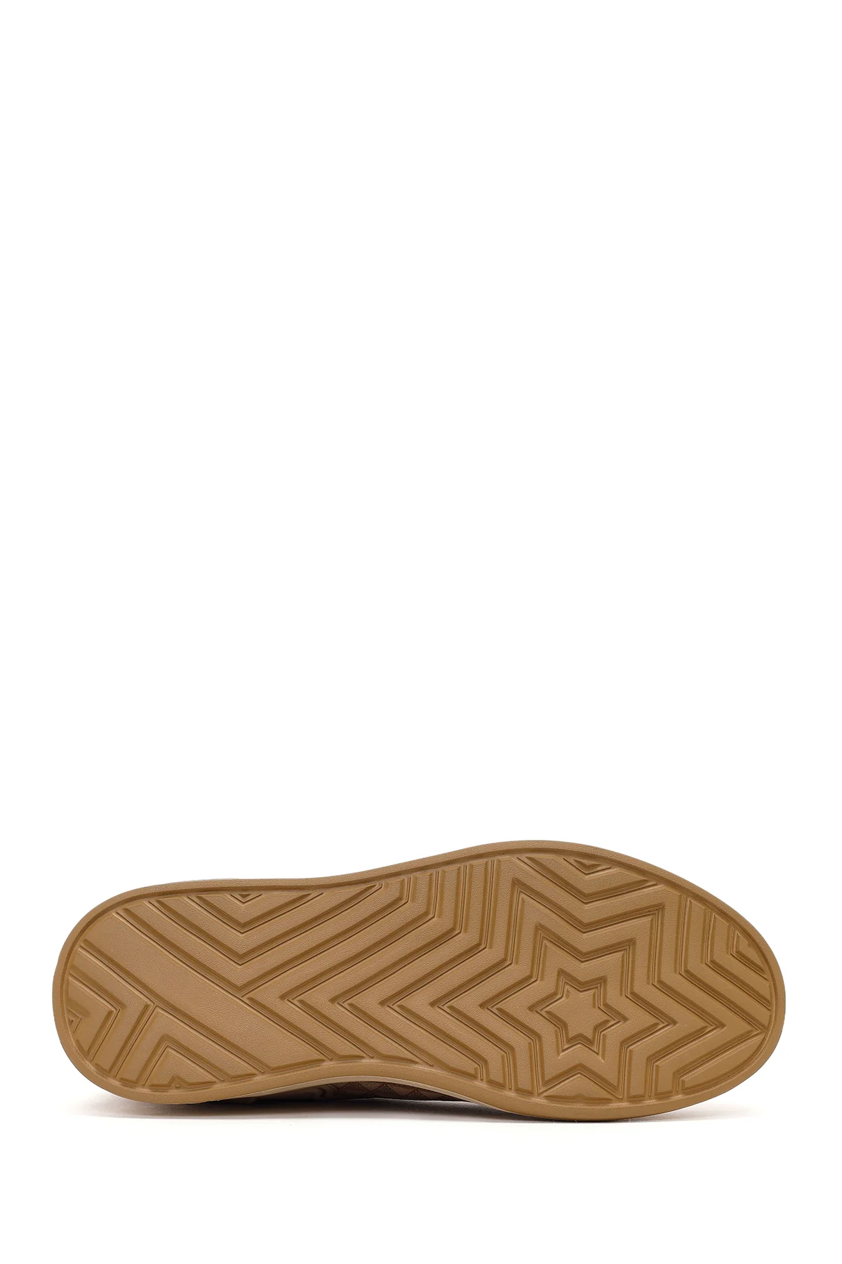 Erkek Vizon Bağcıklı Baskılı Nubuk Deri Sneaker - Image 5