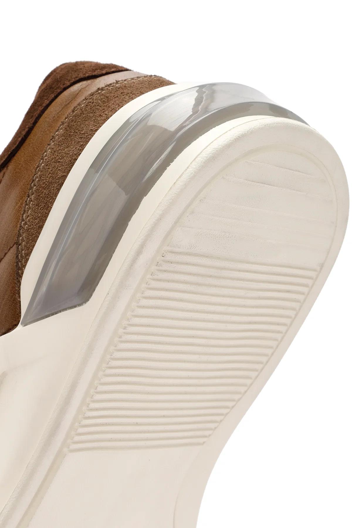 Erkek Vizon Bağcıklı Deri Sneaker - Image 8