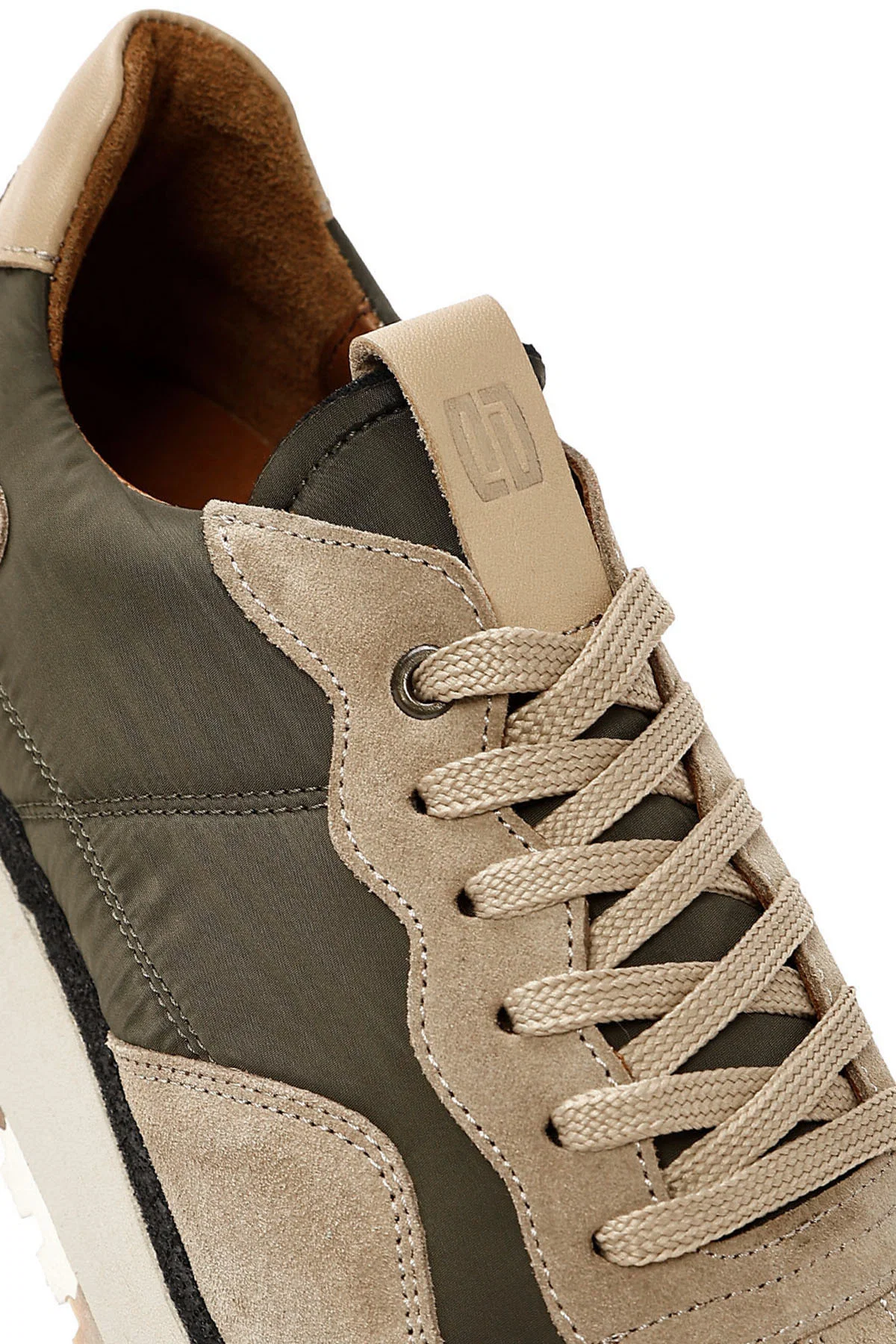 Erkek Vizon Bağcıklı Deri Sneaker - Image 9