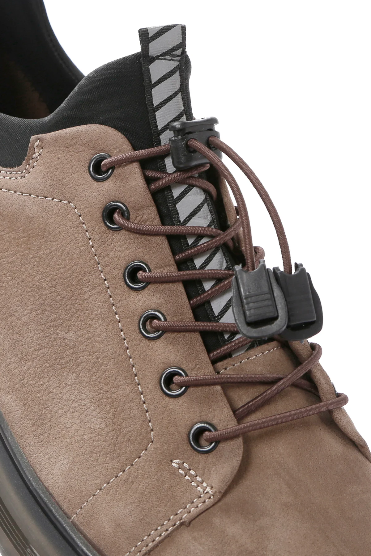 Erkek Vizon Bağcıklı Kalın Tabanlı Deri Casual Sneaker - Image 11