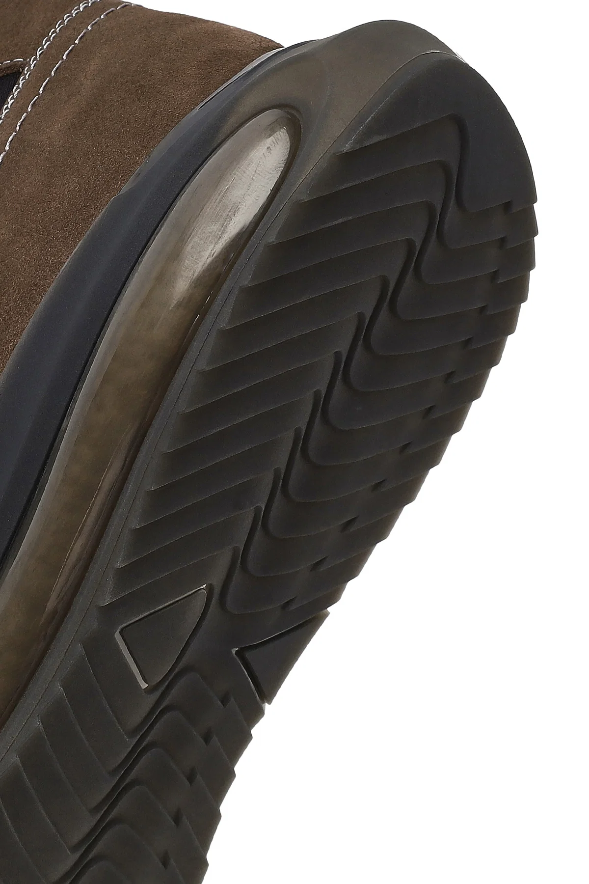 Erkek Vizon Bağcıklı Kalın Tabanlı Nubuk Deri Sneaker - Image 8