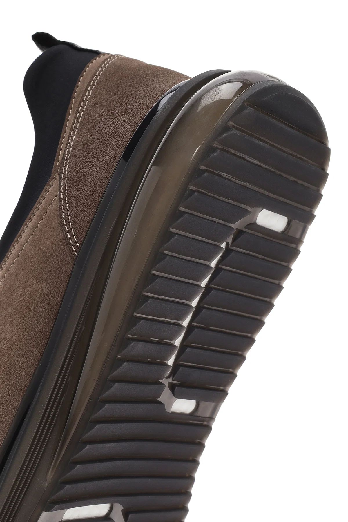 Erkek Vizon Bağcıklı Kalın Tabanlı Süet Deri Casual Sneaker - Image 8