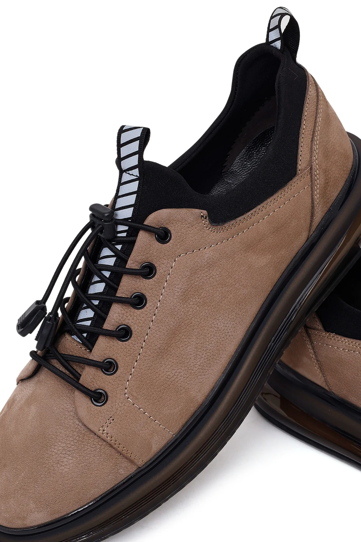 Erkek Vizon Bağcıklı Kalın Tabanlı Süet Deri Casual Sneaker - Image 10