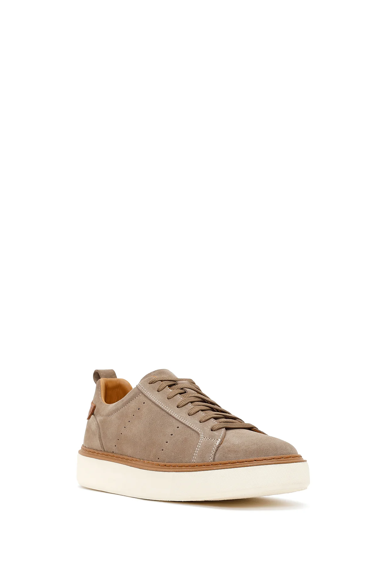 Erkek Vizon Bağcıklı Kalın Tabanlı Süet Deri Sneaker - Image 7