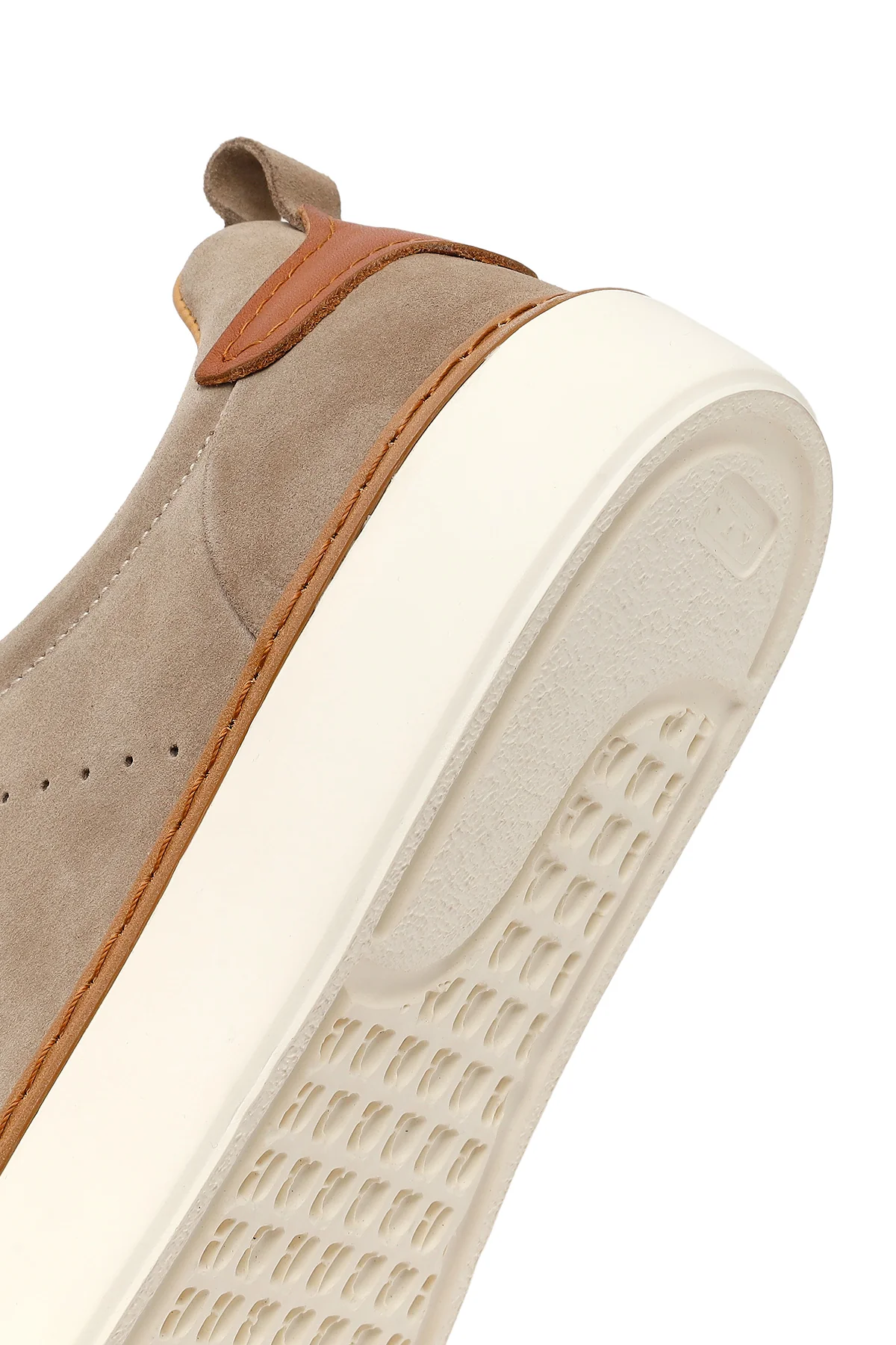 Erkek Vizon Bağcıklı Kalın Tabanlı Süet Deri Sneaker - Image 8