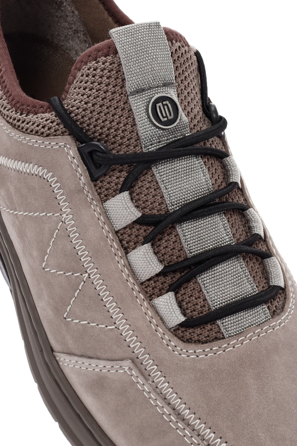 Erkek Vizon Bağcıklı Nubuk Deri Casual Sneaker - Image 10