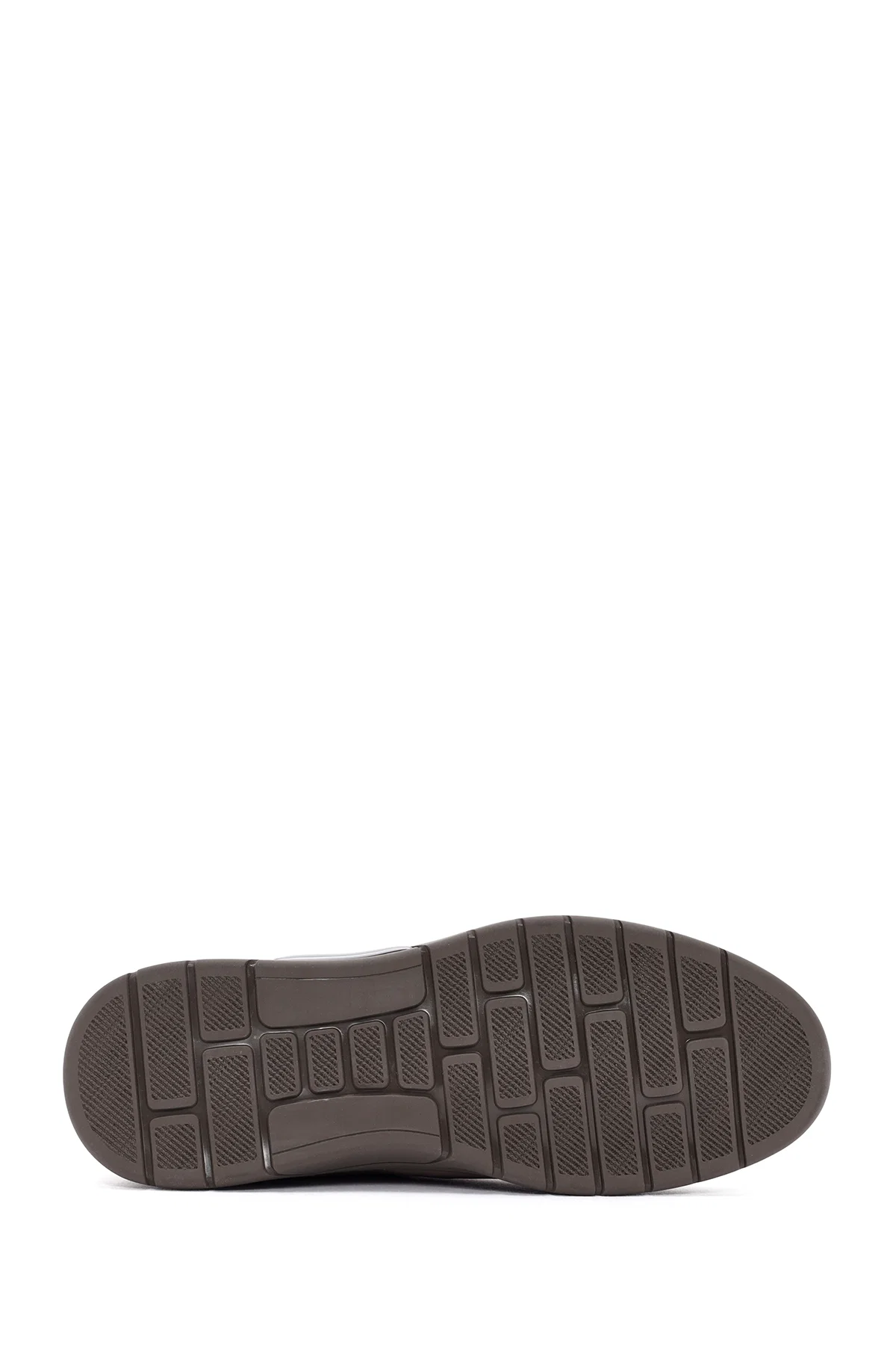 Erkek Vizon Bağcıklı Nubuk Deri Casual Sneaker - Image 4