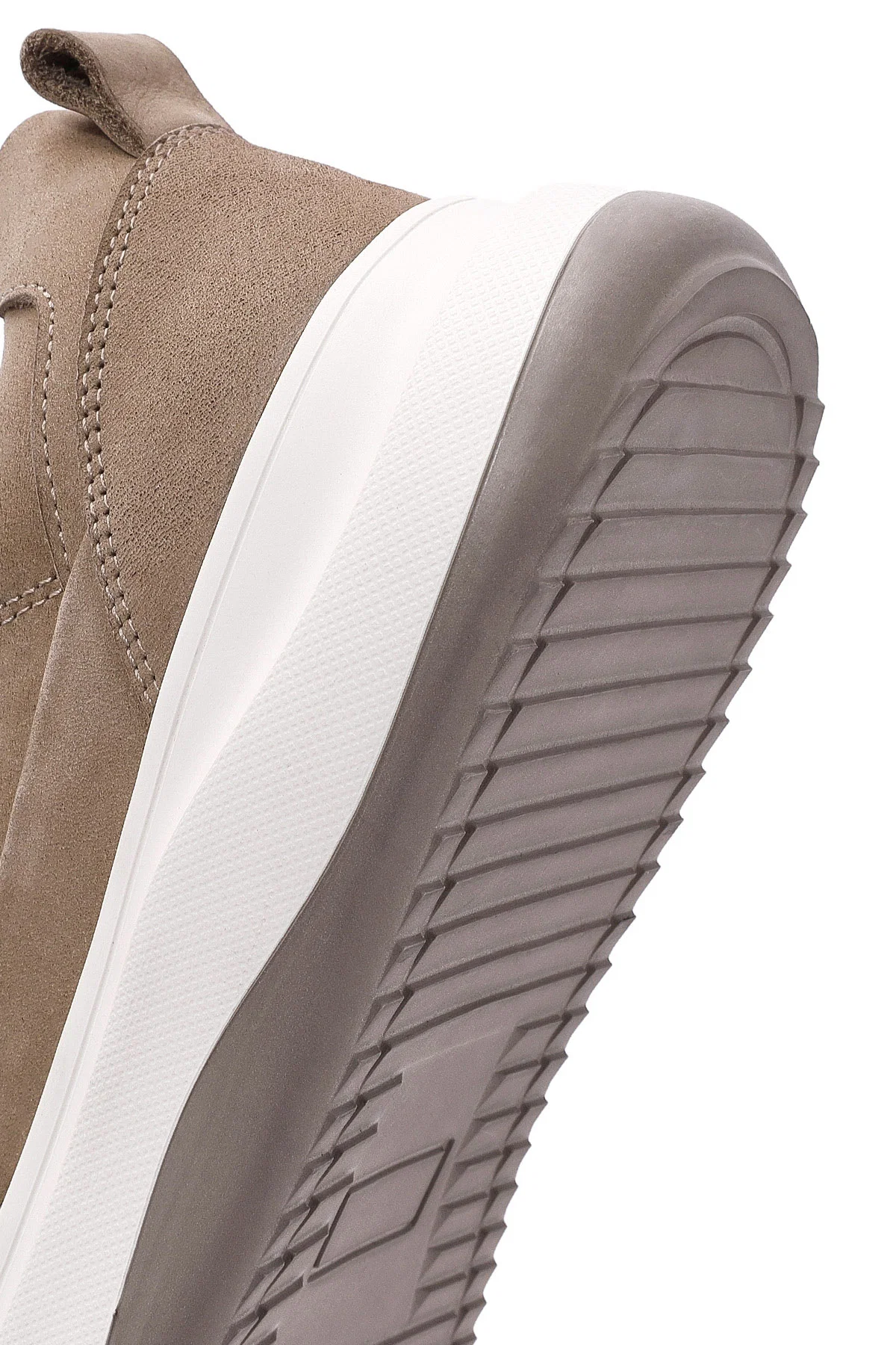 Erkek Vizon Bağcıklı Nubuk Deri Sneaker - Image 10