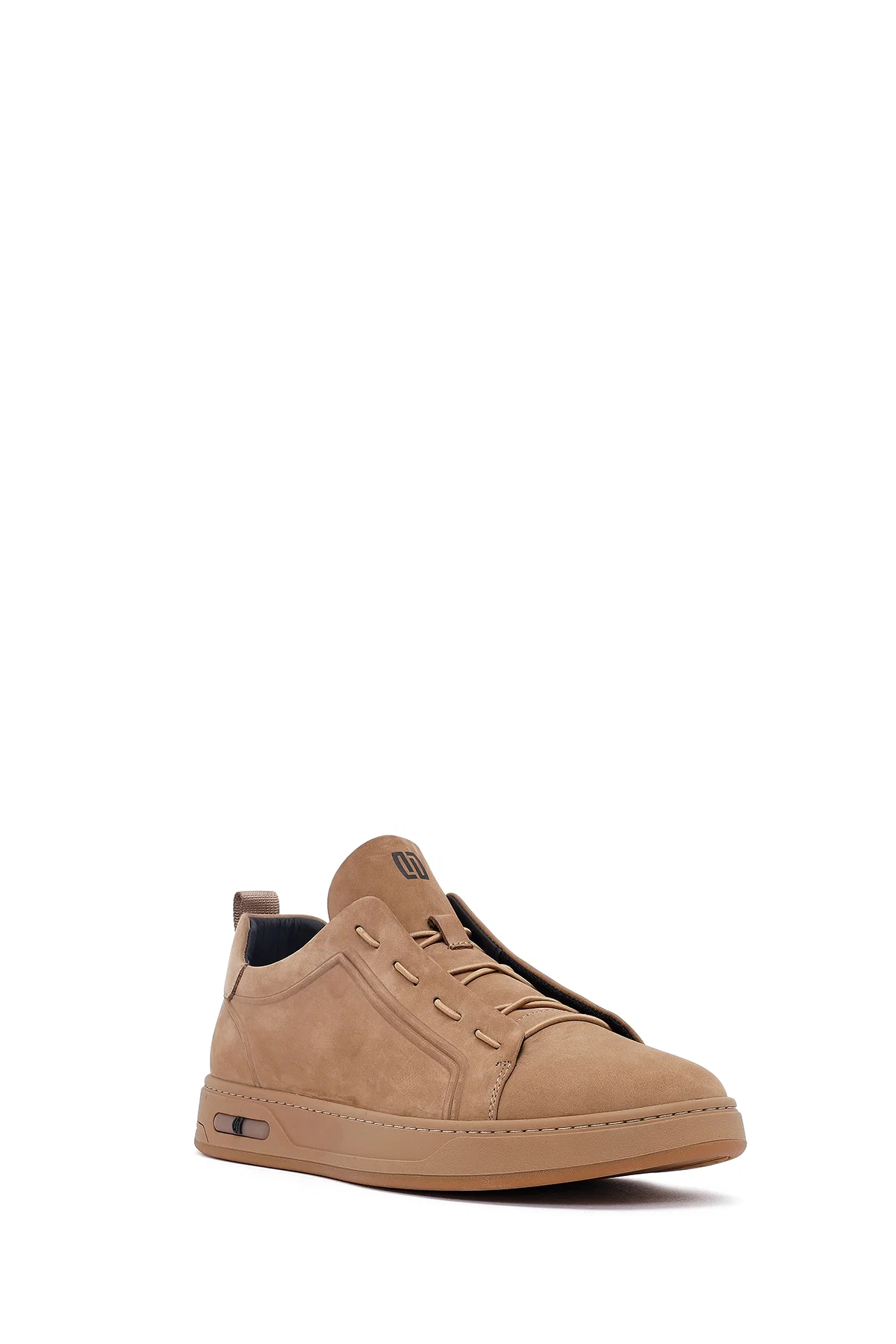 Erkek Vizon Bağcıklı Nubuk Deri Sneaker - Image 6