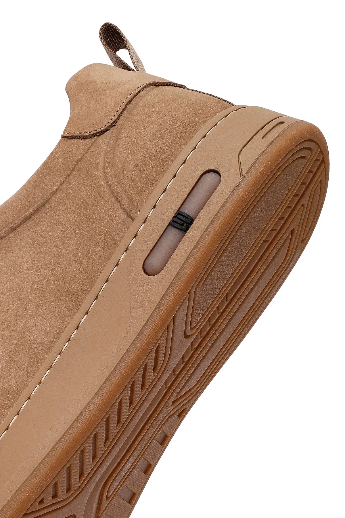 Erkek Vizon Bağcıklı Nubuk Deri Sneaker - Image 8