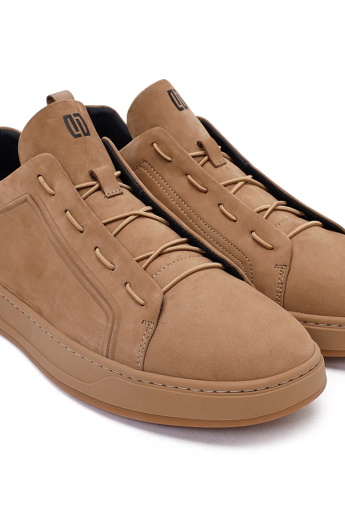 Erkek Vizon Bağcıklı Nubuk Deri Sneaker - Image 9