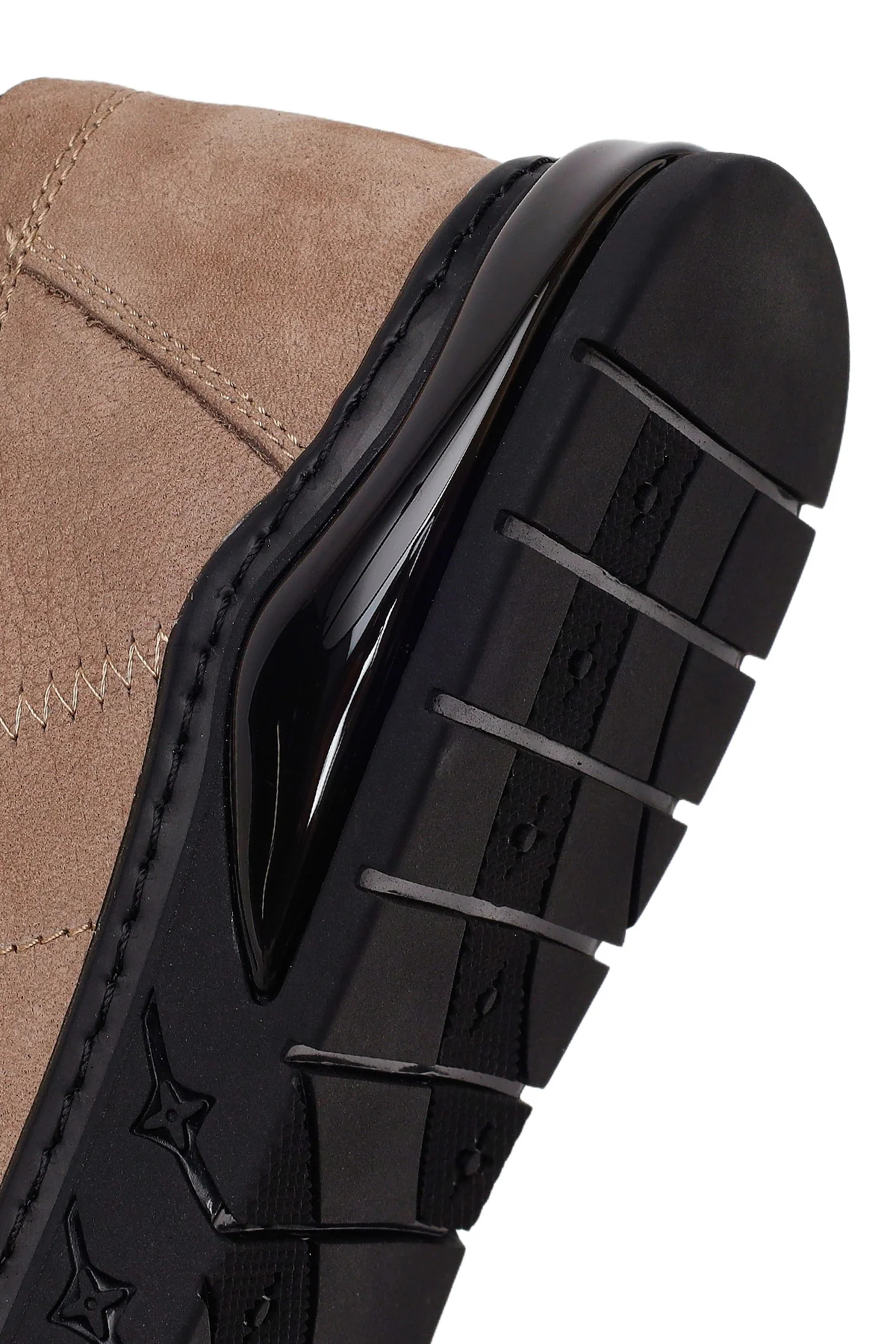 Erkek Vizon Bağcıklı Nubuk Deri Sneaker - Image 9