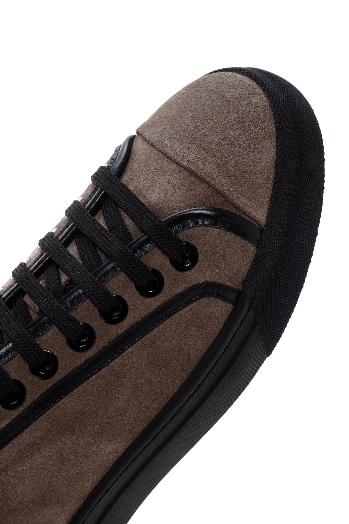 Erkek Vizon Bağcıklı Süet Deri Sneaker - Image 9