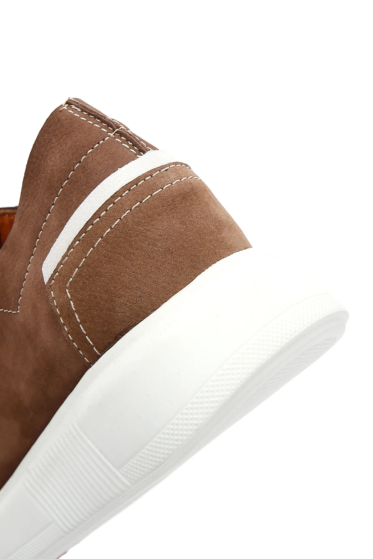 Erkek Vizon Bağcıklı Süet Deri Sneaker - Image 10