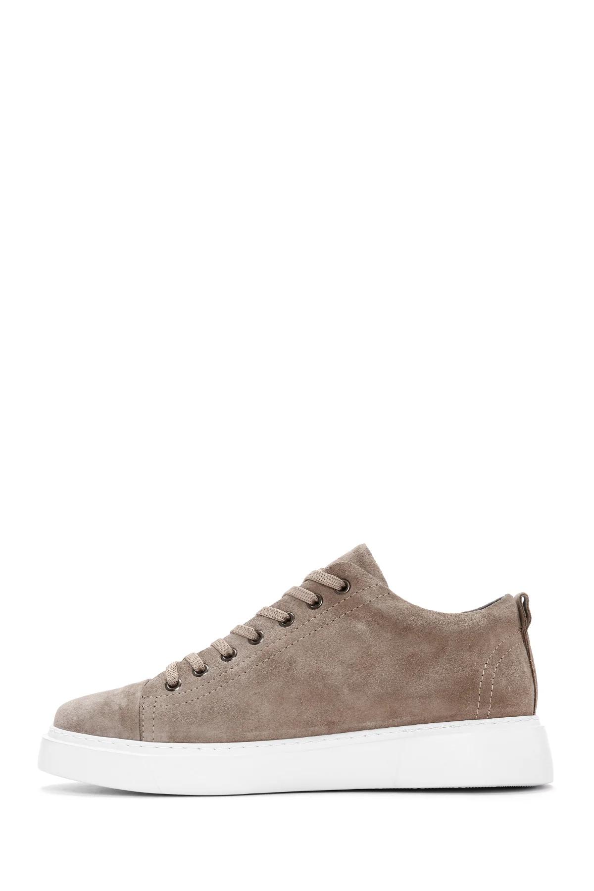 Erkek Vizon Bağcıklı Süet Deri Sneaker - Image 2