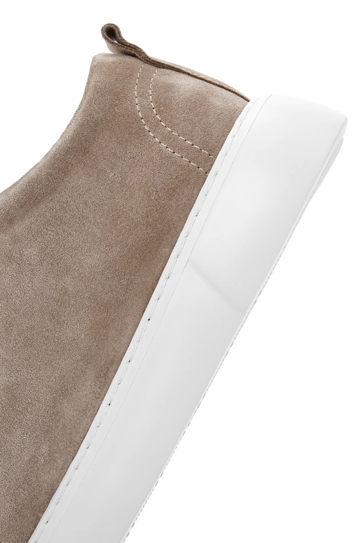 Erkek Vizon Bağcıklı Süet Deri Sneaker - Image 8