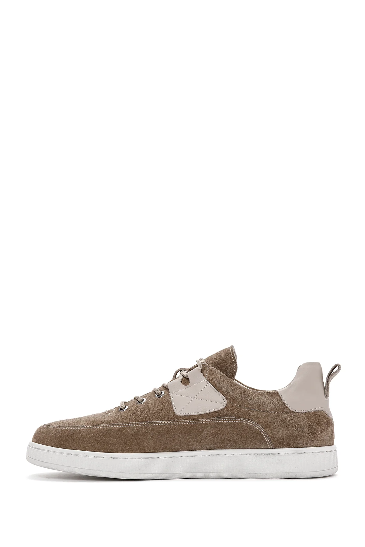 Erkek Vizon Bağcıklı Süet Deri Sneaker - Image 2