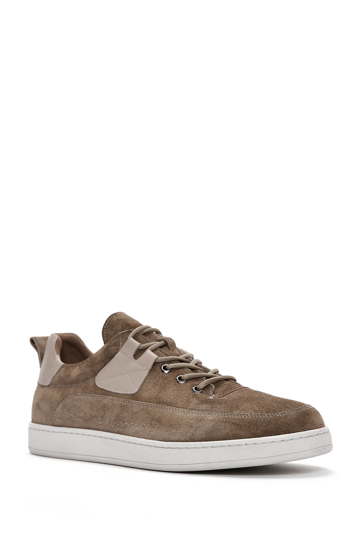 Erkek Vizon Bağcıklı Süet Deri Sneaker - Image 5