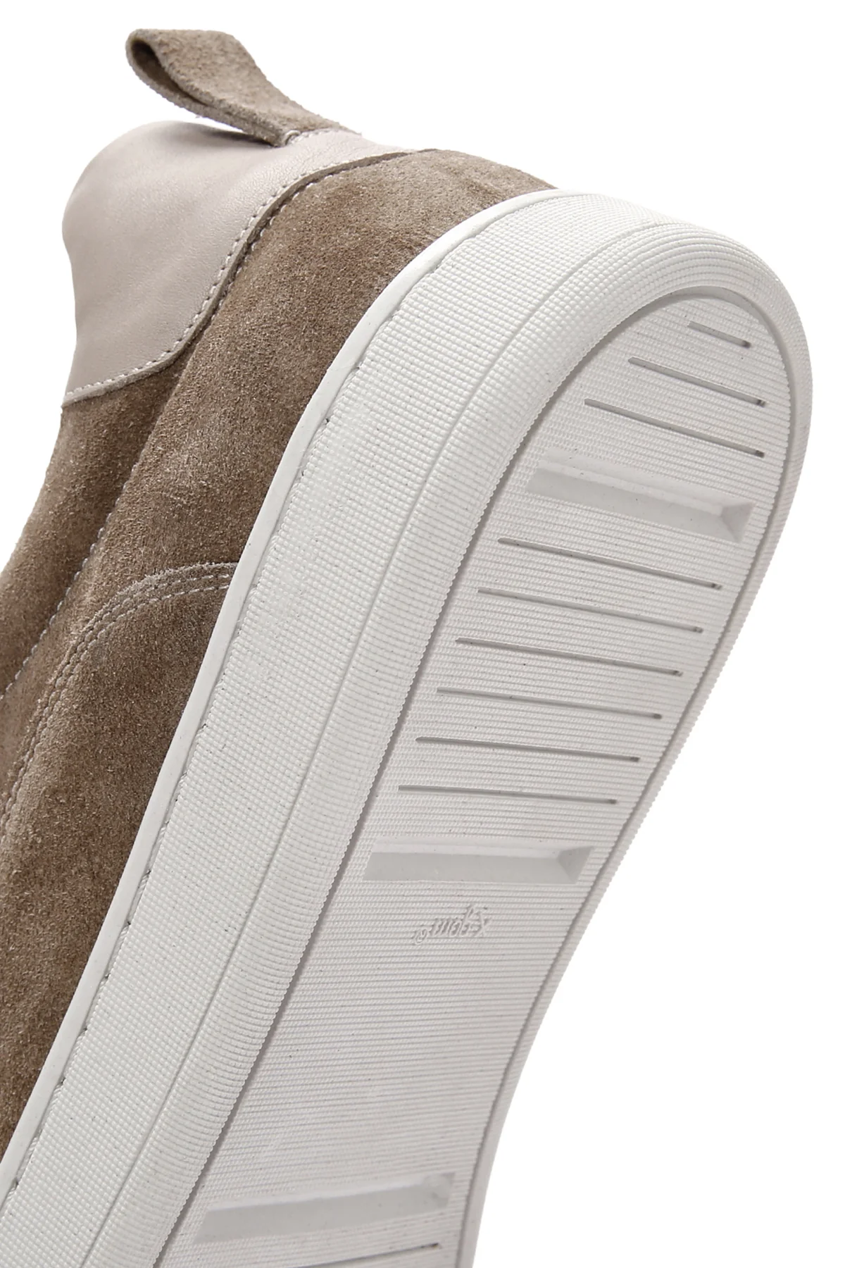 Erkek Vizon Bağcıklı Süet Deri Sneaker - Image 9