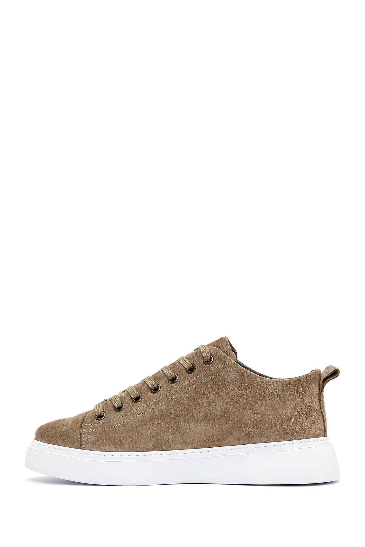 Erkek Vizon Bağcıklı Süet Deri Sneaker - Image 2