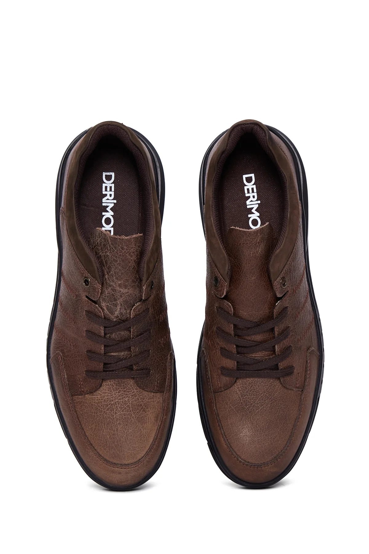 Erkek Vizon Deri Casual Sneaker - Image 6
