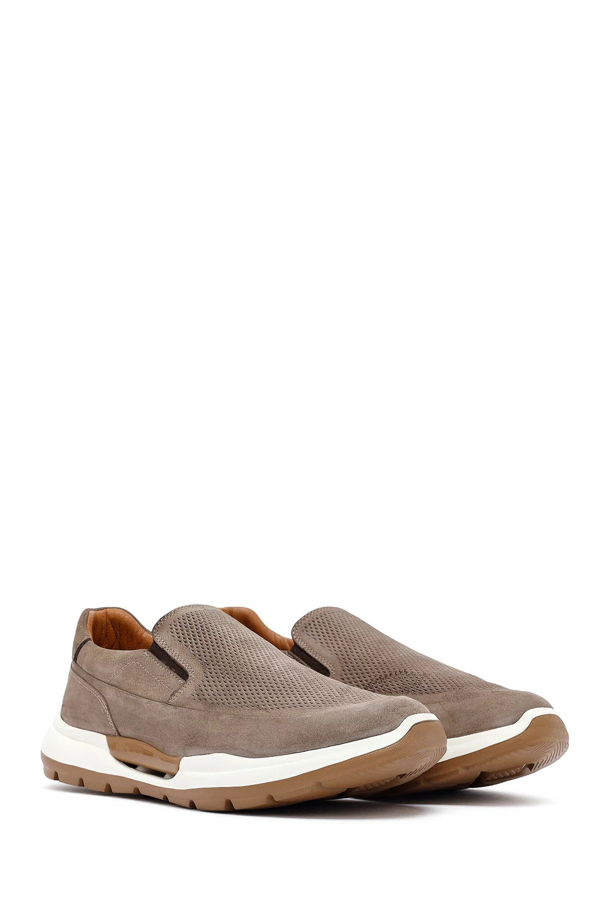 Erkek Vizon Kalın Tabanlı Nubuk Deri Comfort Loafer - Image 3