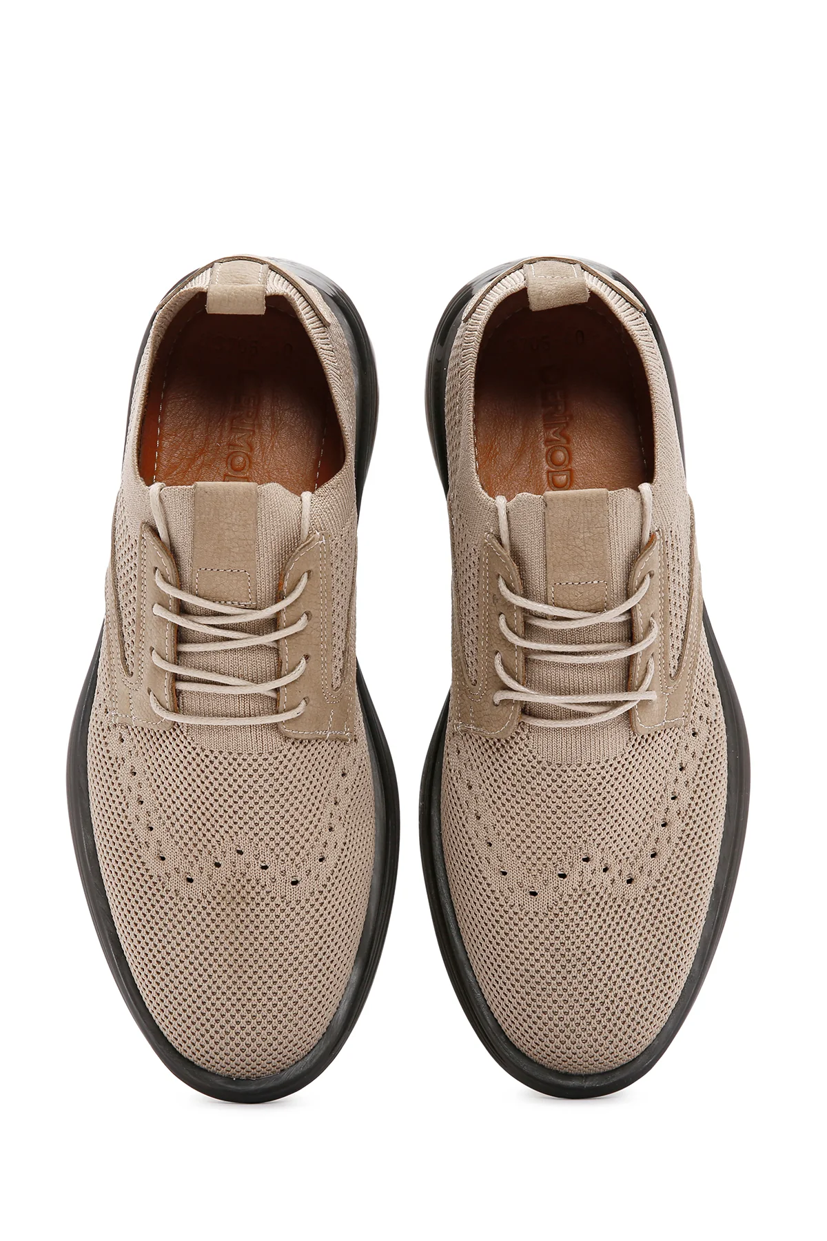 Erkek Vizon Kalın Tabanlı Nubuk Detaylı Bağcıklı Kumaş Sneaker - Image 7