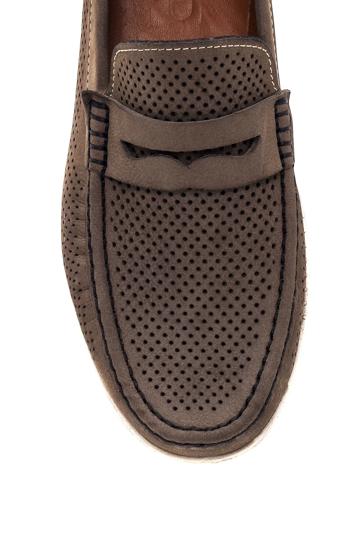Erkek Vizon Nubuk Deri Casual Loafer - Image 6