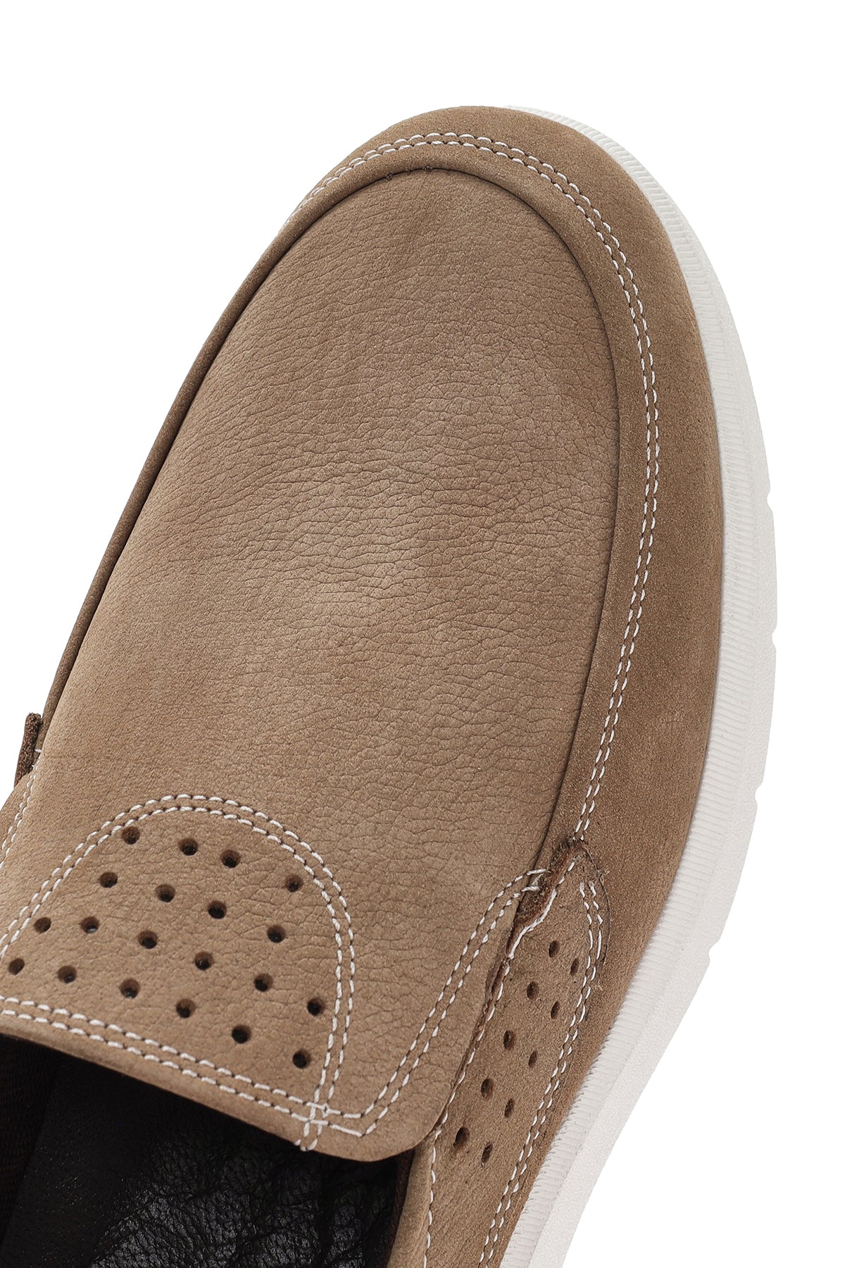 Erkek Vizon Nubuk Deri Comfort Loafer - Image 10