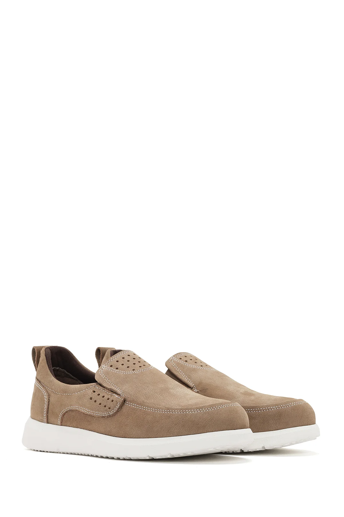 Erkek Vizon Nubuk Deri Comfort Loafer - Image 3
