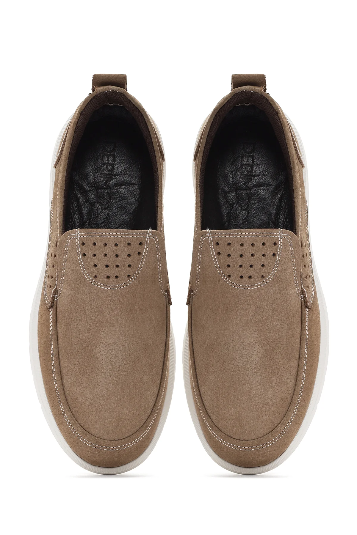 Erkek Vizon Nubuk Deri Comfort Loafer - Image 7