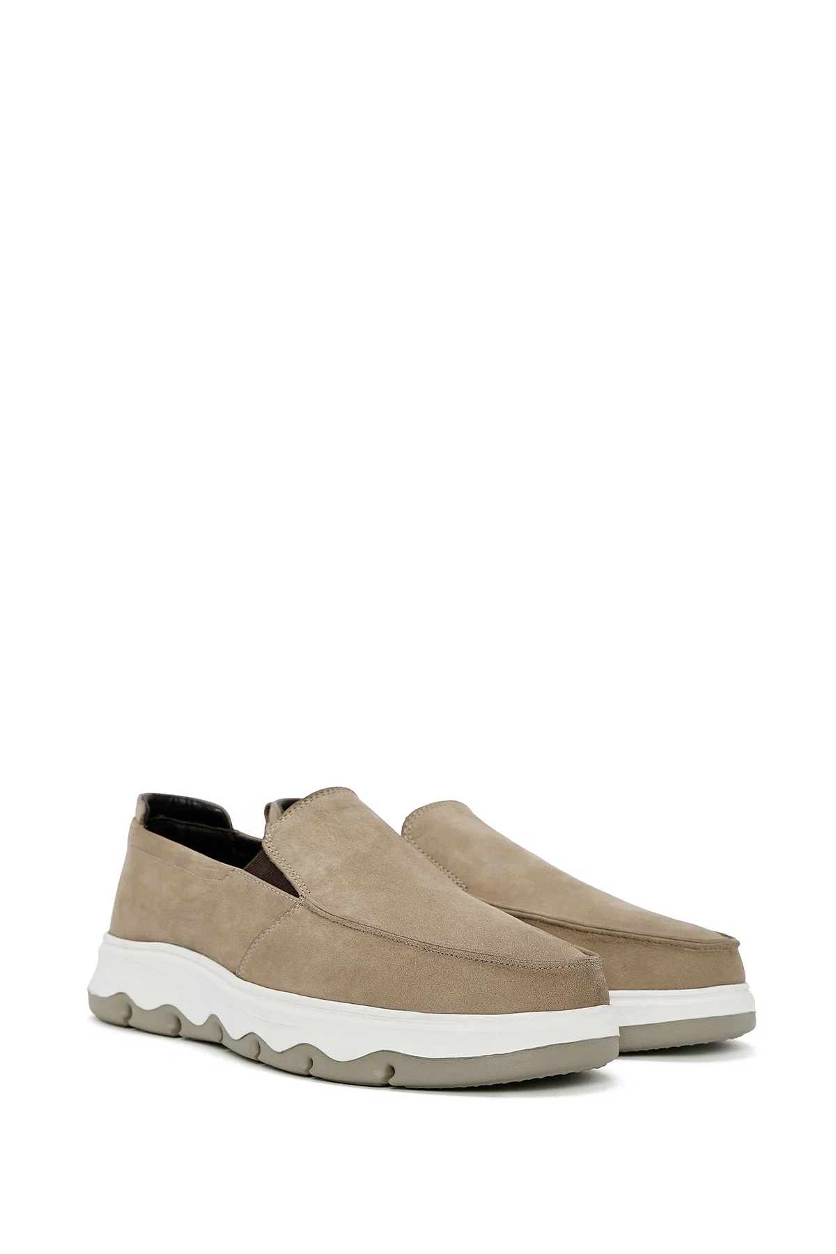 Erkek Vizon Nubuk Deri Comfort Loafer - Image 3