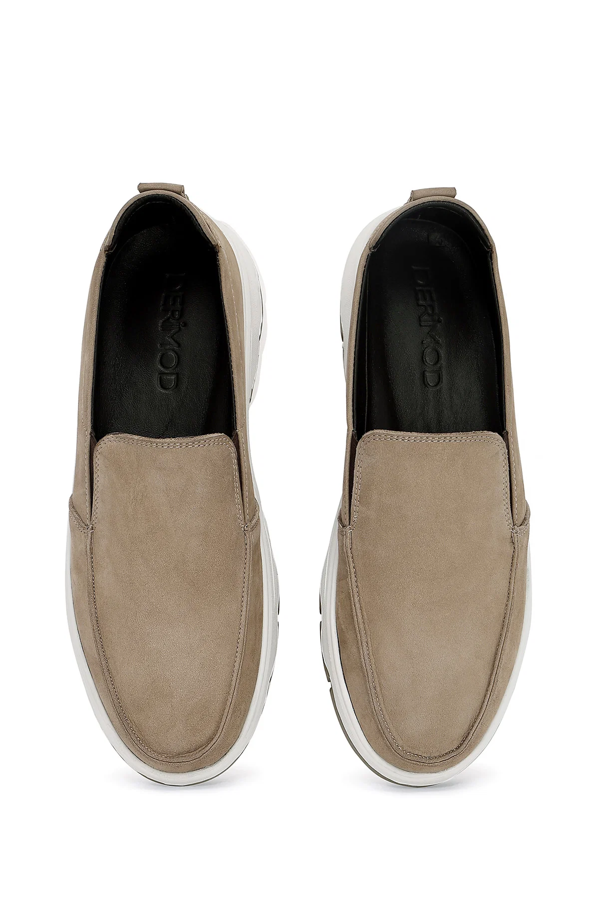 Erkek Vizon Nubuk Deri Comfort Loafer - Image 7