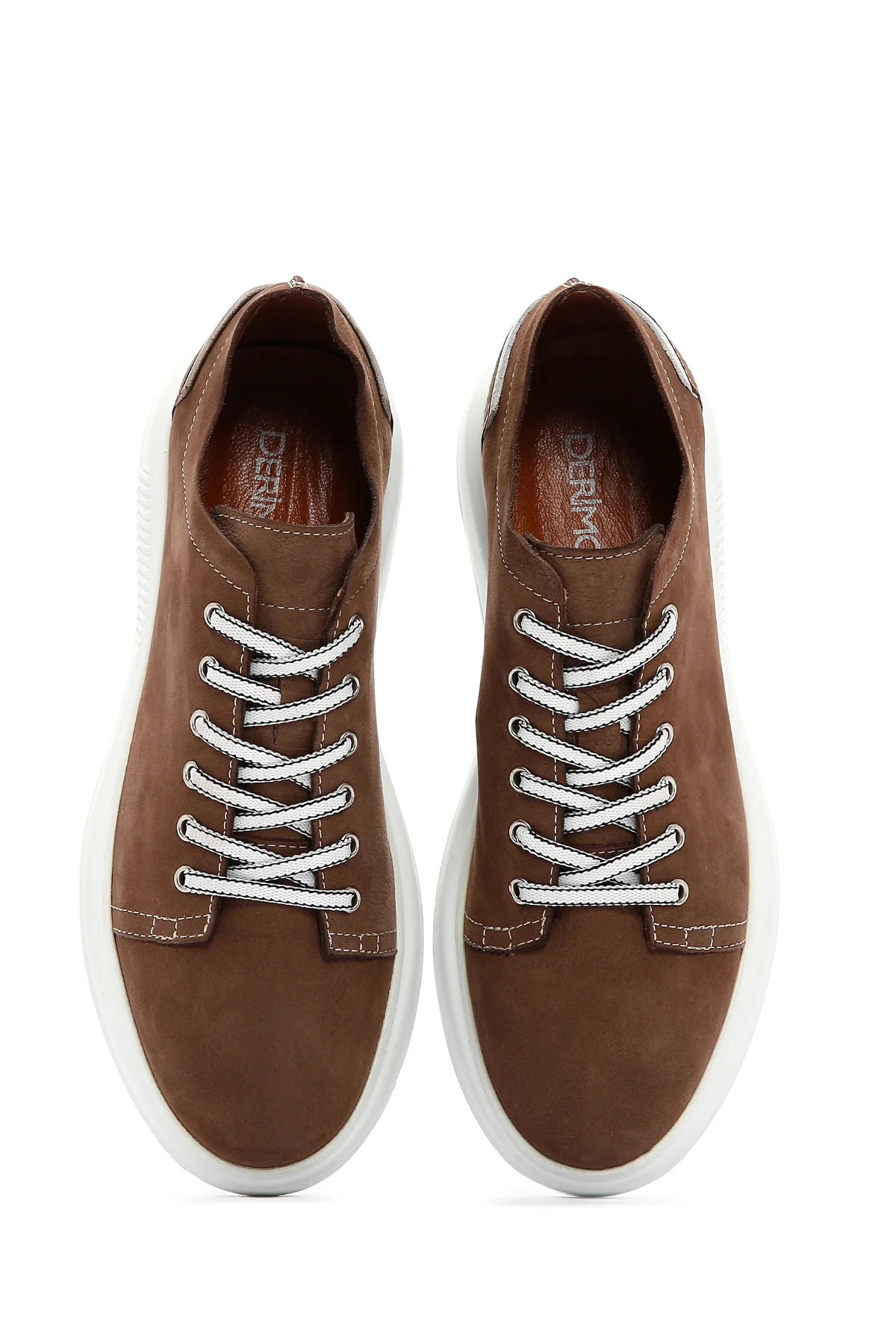 Erkek Vizon Nubuk Deri Sneaker - Image 6
