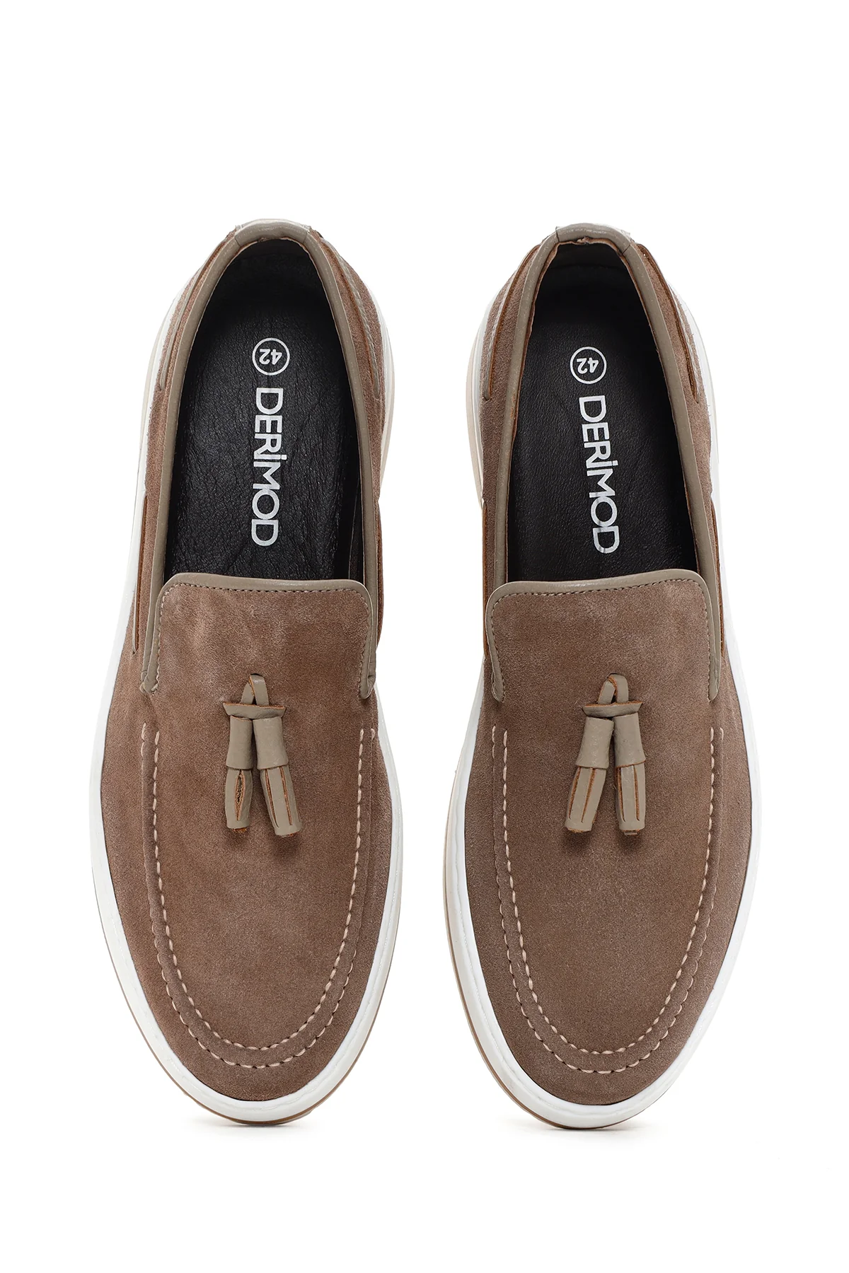 Erkek Vizon Süet Deri Casual Loafer - Image 7