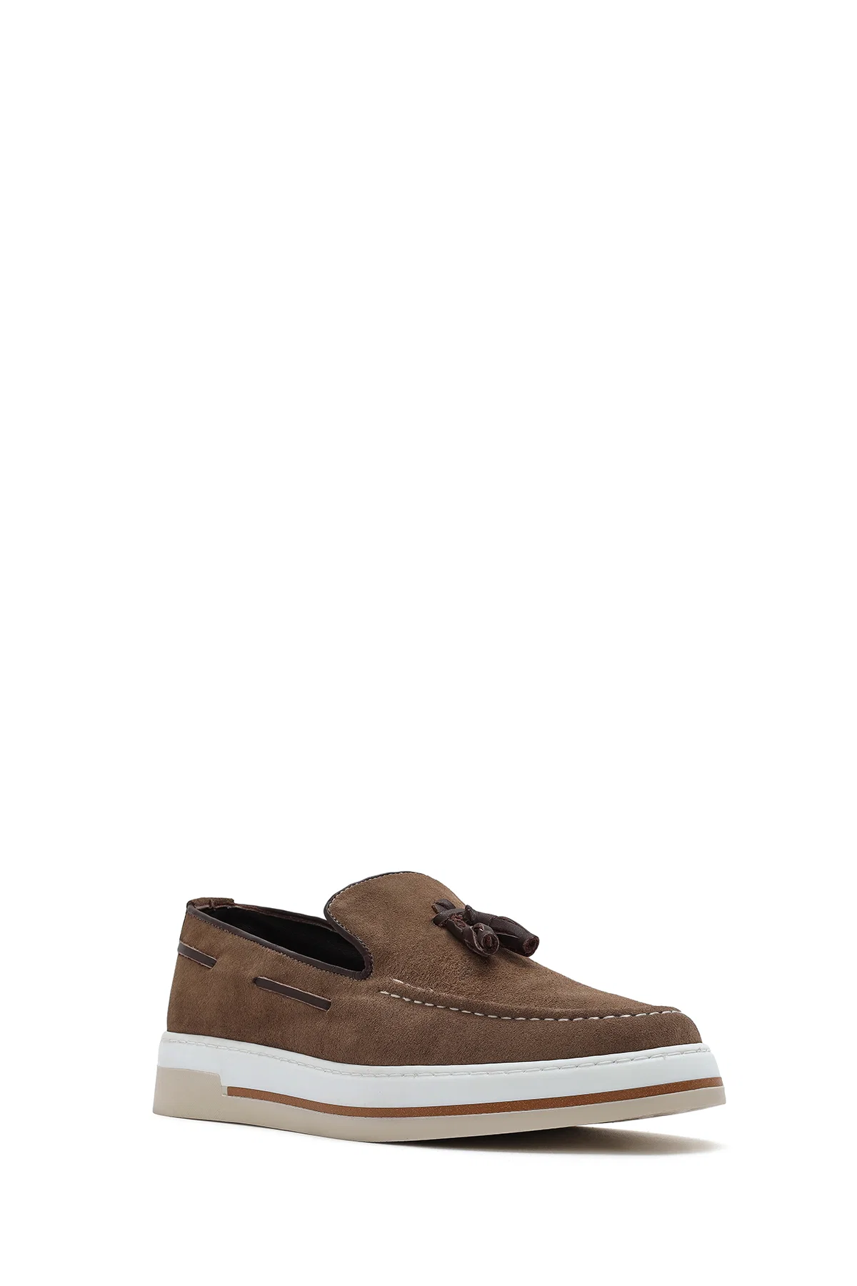 Erkek Vizon Süet Deri Casual Loafer - Image 6