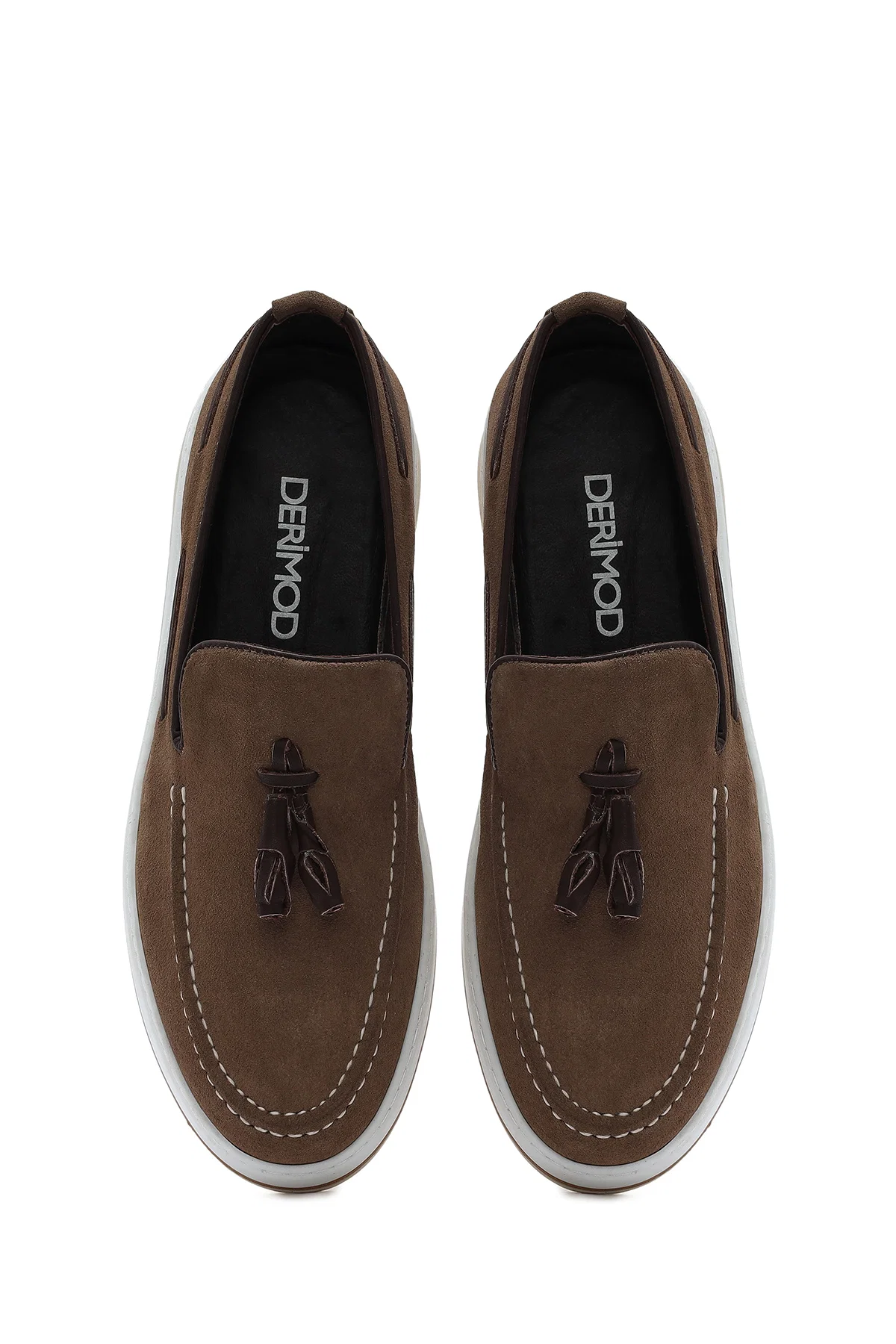 Erkek Vizon Süet Deri Casual Loafer - Image 7