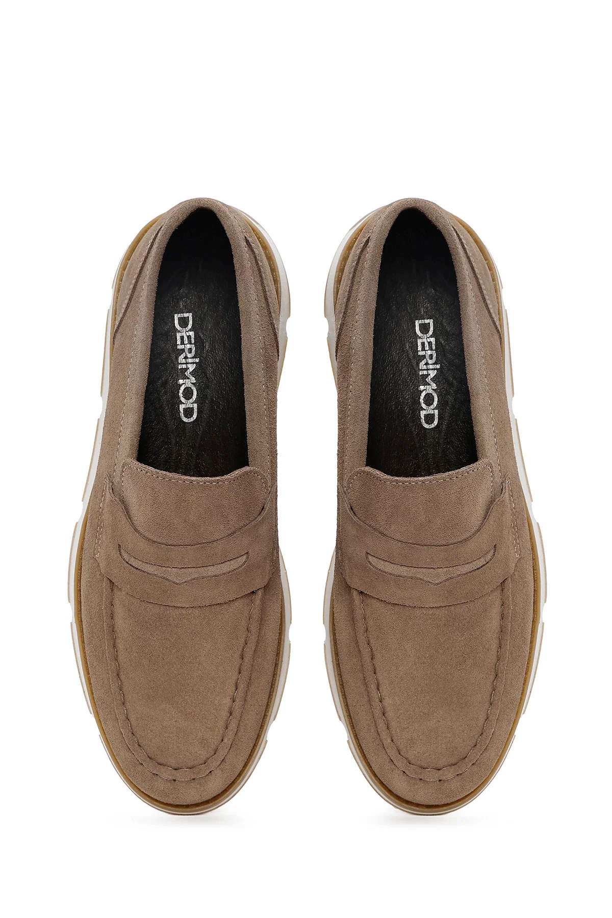 Erkek Vizon Süet Deri Casual Loafer - Image 7