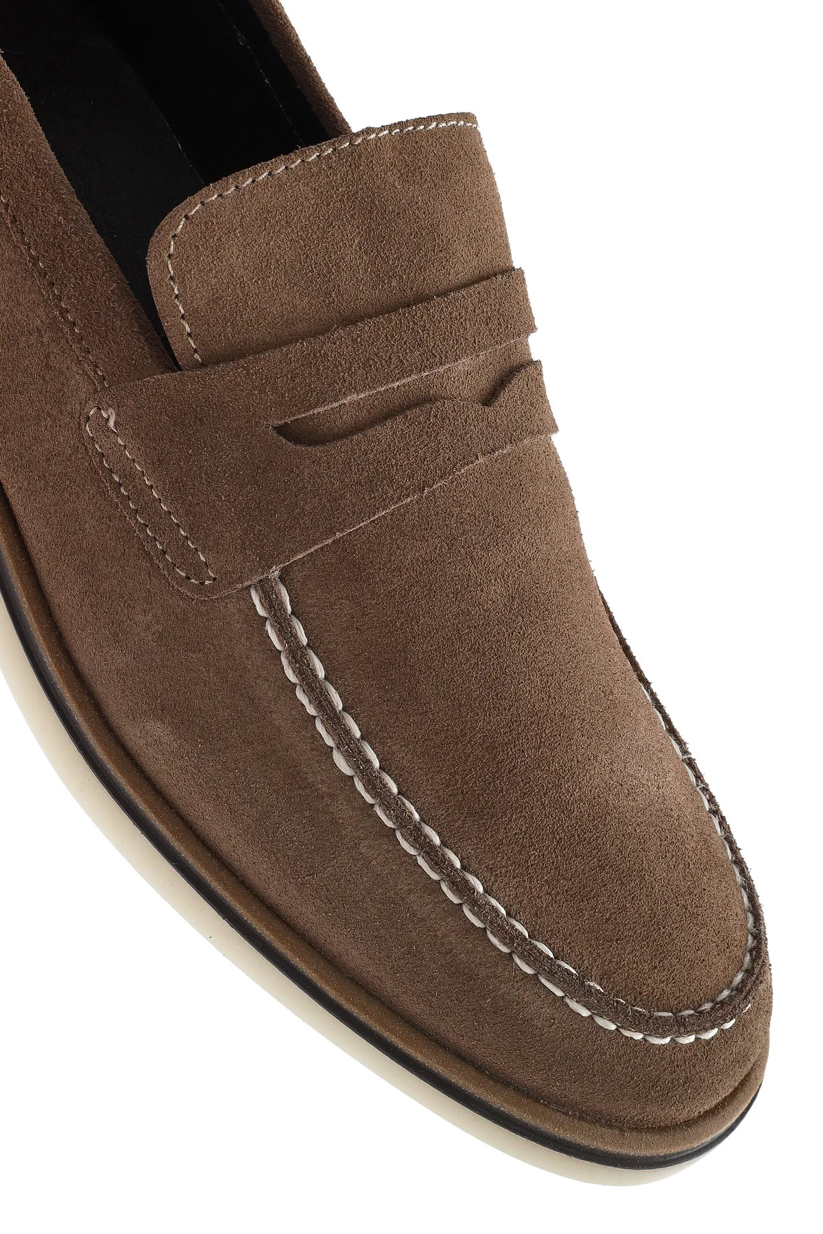 Erkek Vizon Süet Deri Casual Loafer - Image 9