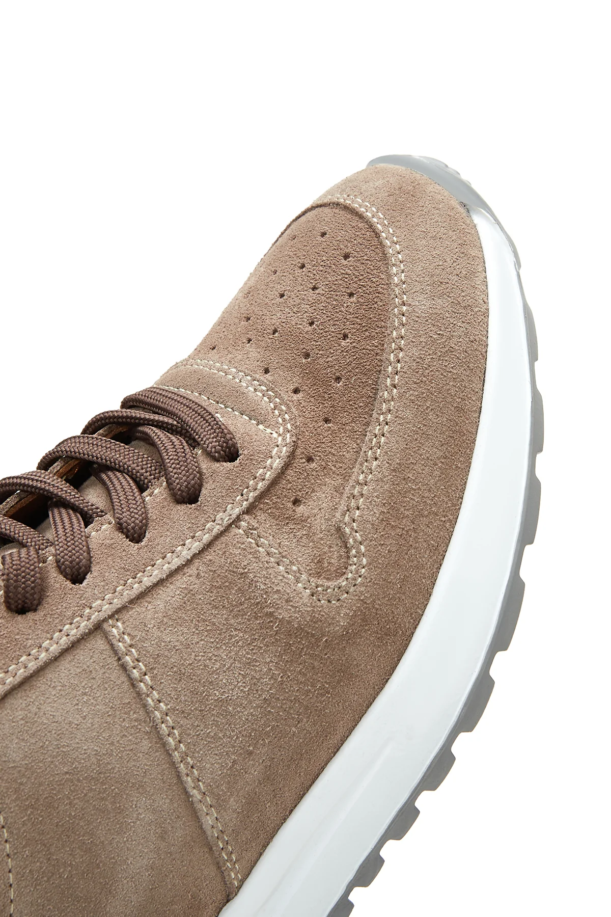 Erkek Vizon Süet Deri Sneaker - Image 7