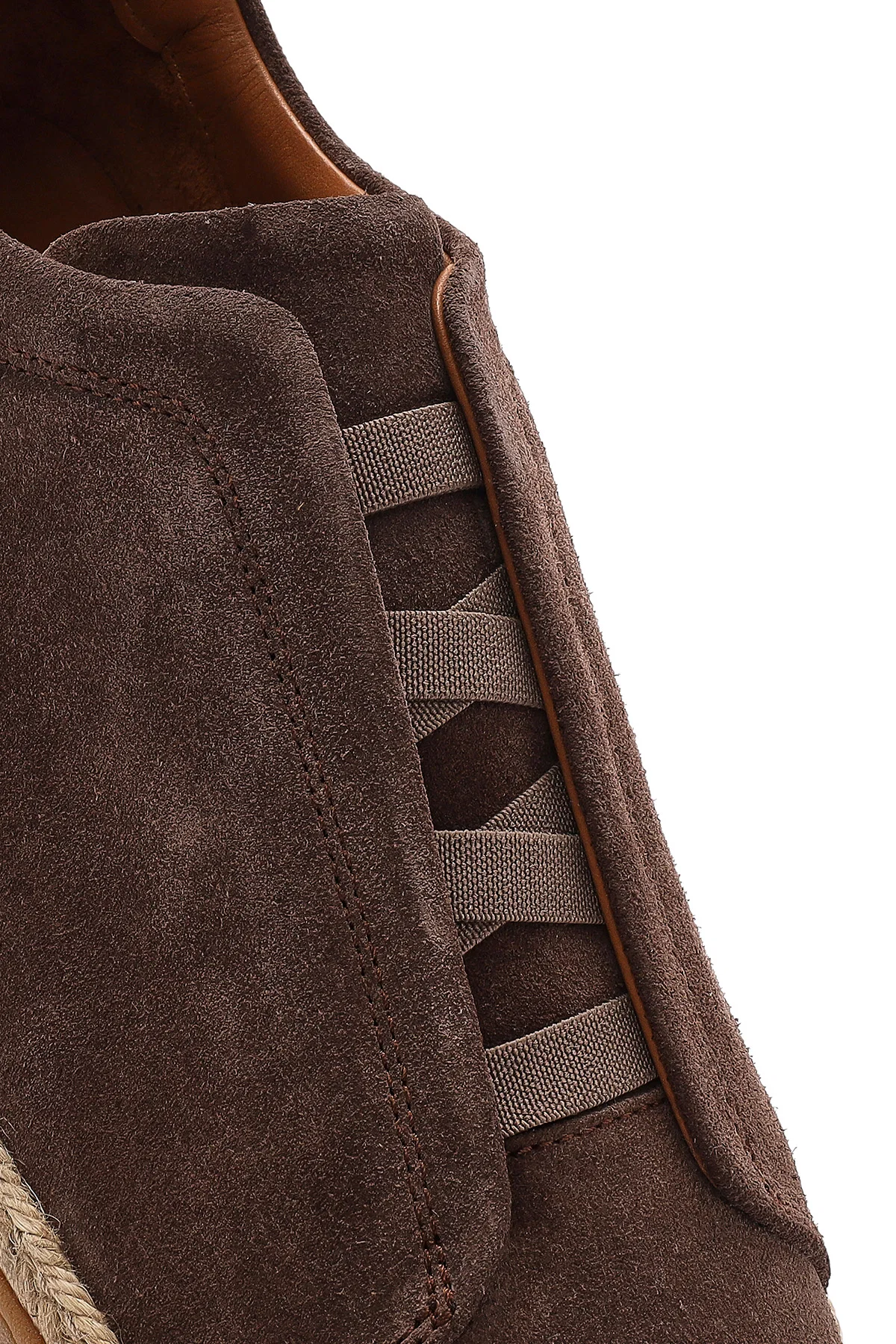Erkek Vizon Süet Deri Sneaker - Image 9