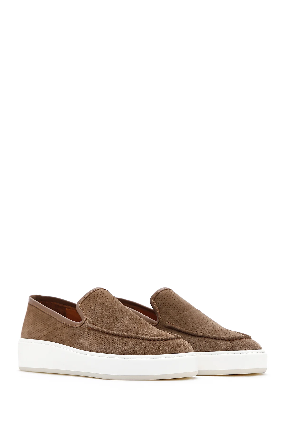 Erkek Vizon Süet Deri Spor Loafer - Image 3