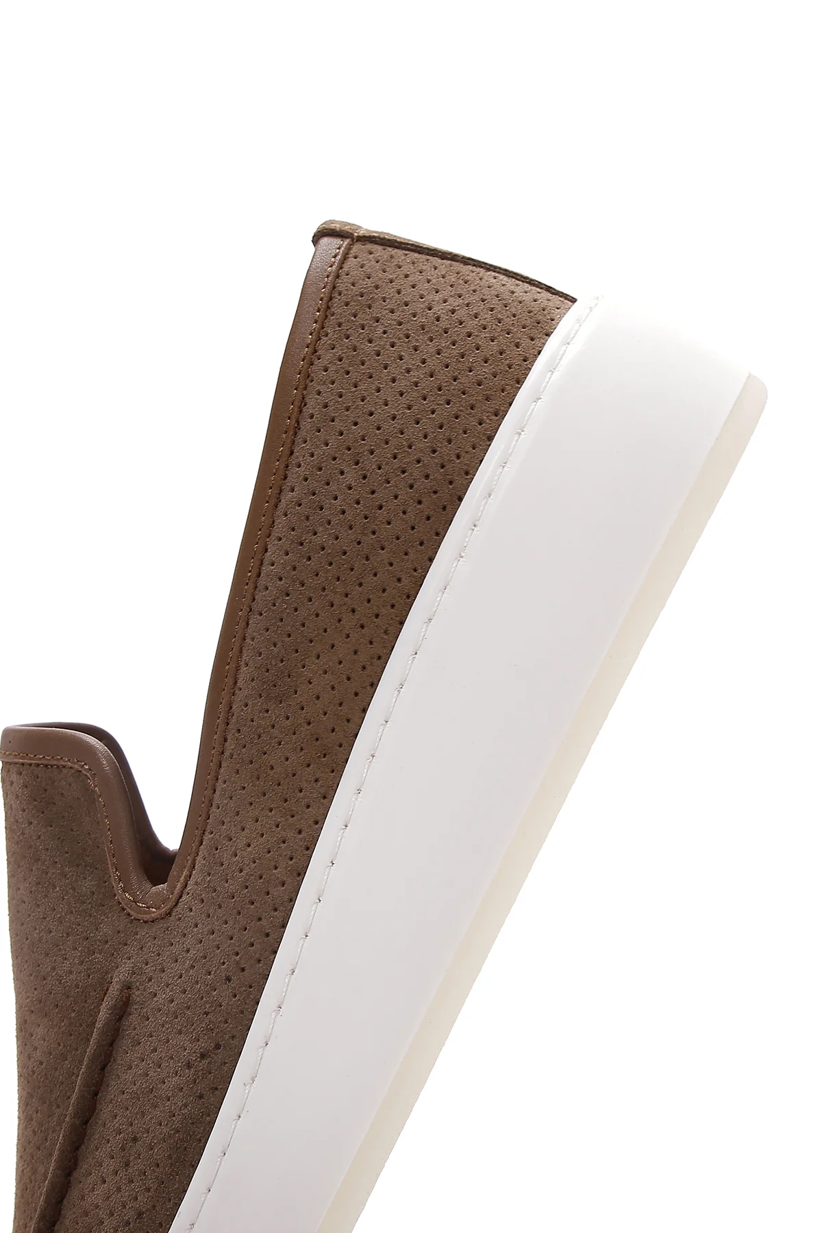 Erkek Vizon Süet Deri Spor Loafer - Image 7