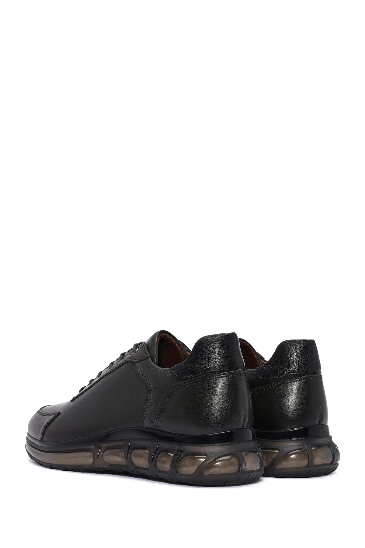Erkek Yeşil Bağcıklı Deri Sneaker - Image 5