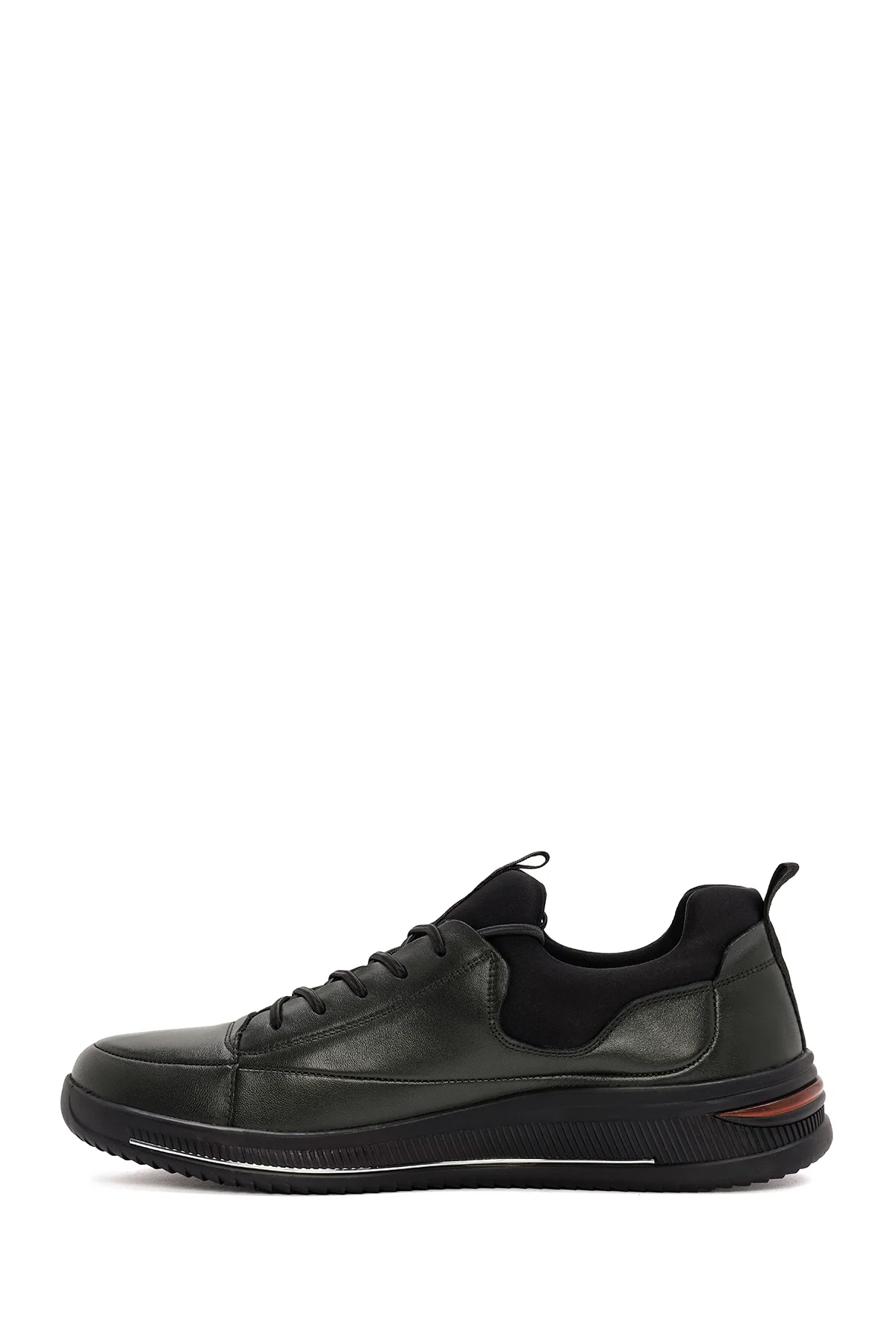 Erkek Yeşil Bağcıklı Deri Sneaker - Image 2
