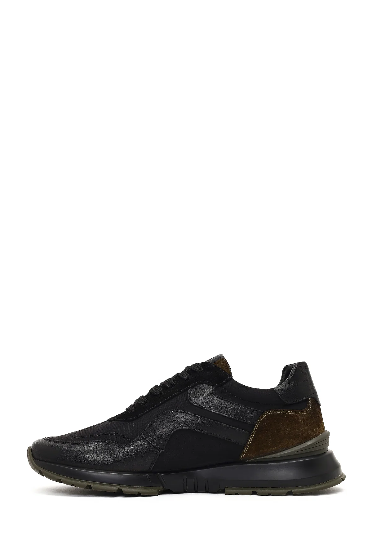 Erkek Yeşil Bağcıklı Deri Sneaker - Image 2