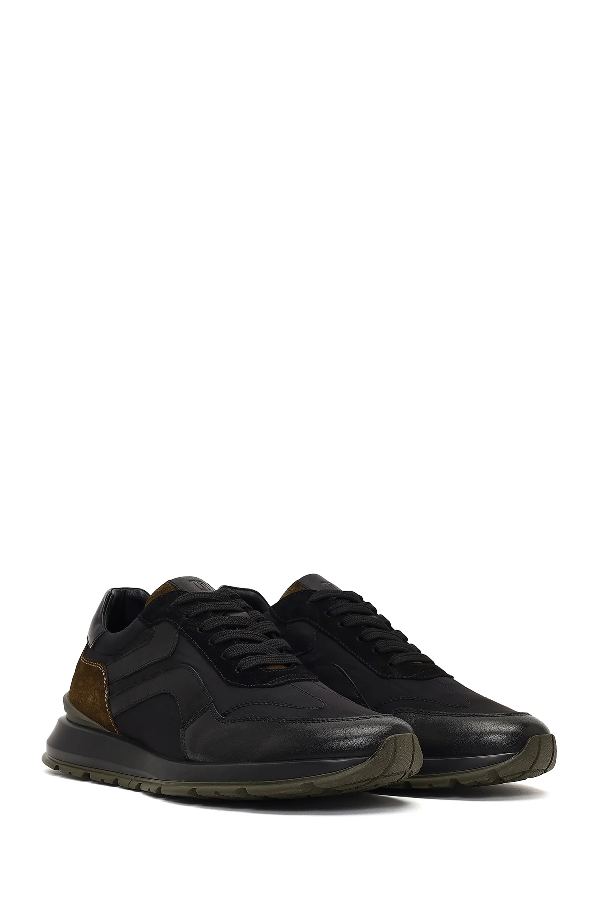 Erkek Yeşil Bağcıklı Deri Sneaker - Image 3